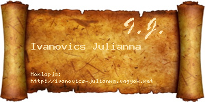 Ivanovics Julianna névjegykártya